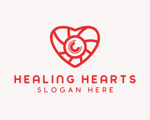 Photography Lens Heart logo design