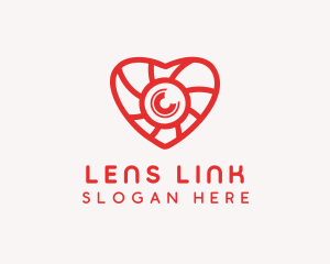 Photography Lens Heart logo design