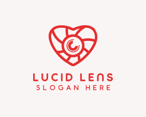 Photography Lens Heart logo design