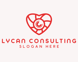 Photography Lens Heart logo design