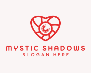 Photography Lens Heart logo design