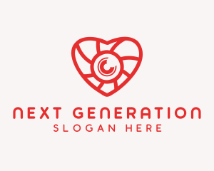 Photography Lens Heart logo design