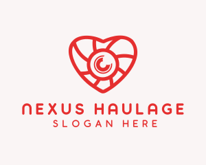 Photography Lens Heart logo design