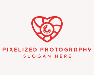 Photography Lens Heart logo design