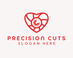 Photography Lens Heart logo design