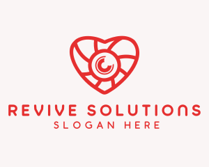 Photography Lens Heart logo design