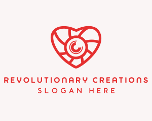 Photography Lens Heart logo design