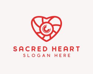 Photography Lens Heart logo design