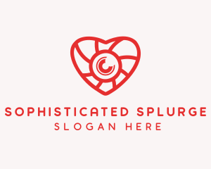 Photography Lens Heart logo design