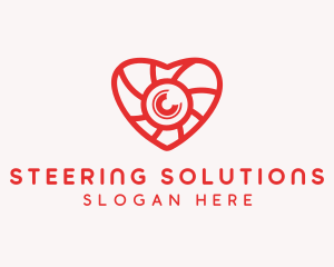 Photography Lens Heart logo design