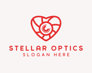 Photography Lens Heart logo design