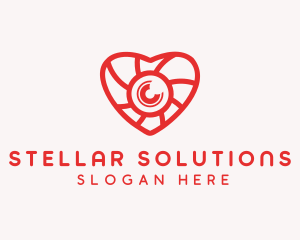 Photography Lens Heart logo design