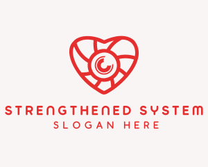 Photography Lens Heart logo design