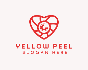 Photography Lens Heart logo design