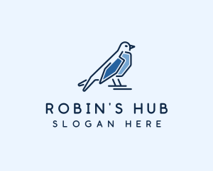 Geometric Robin Bird logo