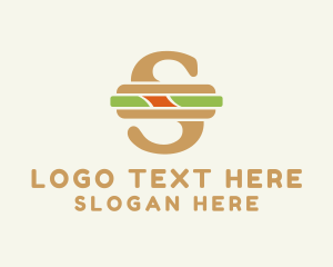 Flatbread - Sandwich Letter S logo design