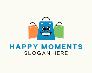 Smiling Shopping Bag logo design