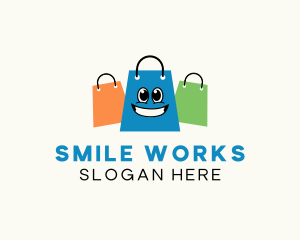 Smiling Shopping Bag logo design