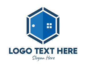 Door - Hexagon Door & Window logo design