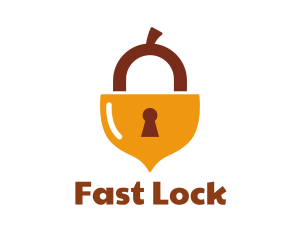 Acorn Nut Padlock logo design