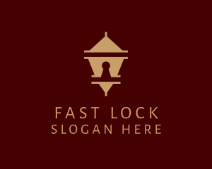 Security Lock Pagoda logo design