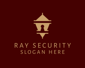 Security Lock Pagoda logo design