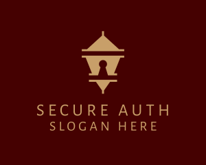 Security Lock Pagoda logo design