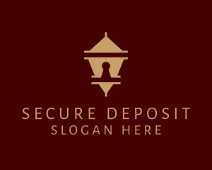 Security Lock Pagoda logo design