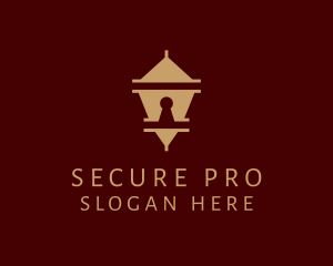 Security Lock Pagoda logo design