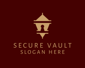 Security Lock Pagoda logo design