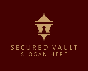 Security Lock Pagoda logo design