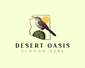 Cactus Wren Bird logo design