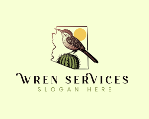 Cactus Wren Bird logo design