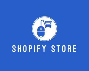 Computer Mouse Shopping Cart logo design