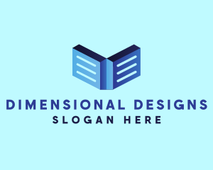 3D Educational Ebook logo design