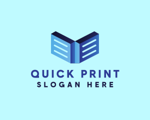 3D Educational Ebook logo design