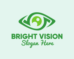 Green Natural Eye  logo design