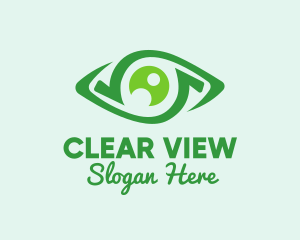 Green Natural Eye  logo design