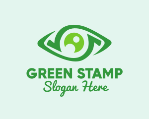 Green Natural Eye  logo design