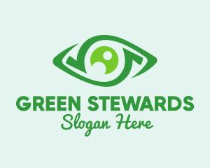 Green Natural Eye  logo design