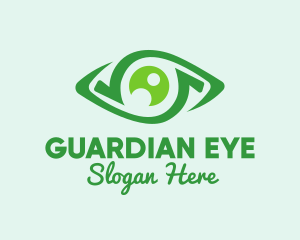 Green Natural Eye  logo design