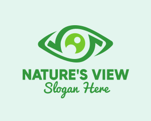 Green Natural Eye  logo design