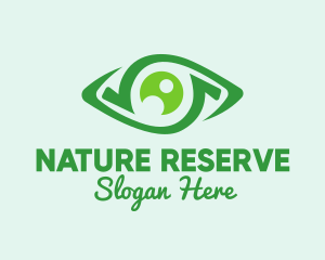 Green Natural Eye  logo design