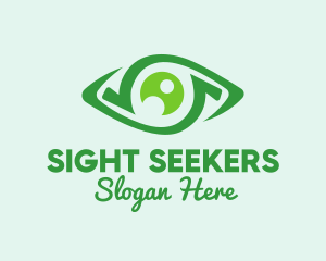 Green Natural Eye  logo design