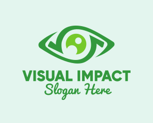 Green Natural Eye  logo design