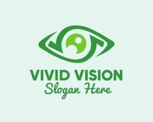 Green Natural Eye  logo design