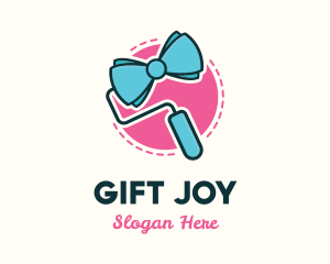 Feminine Ribbon Roller logo design