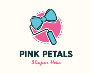 Feminine Ribbon Roller logo design