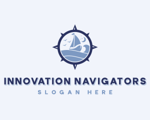 Naval Sailboat Compass logo design