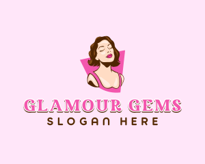 Retro Woman Pinup logo design